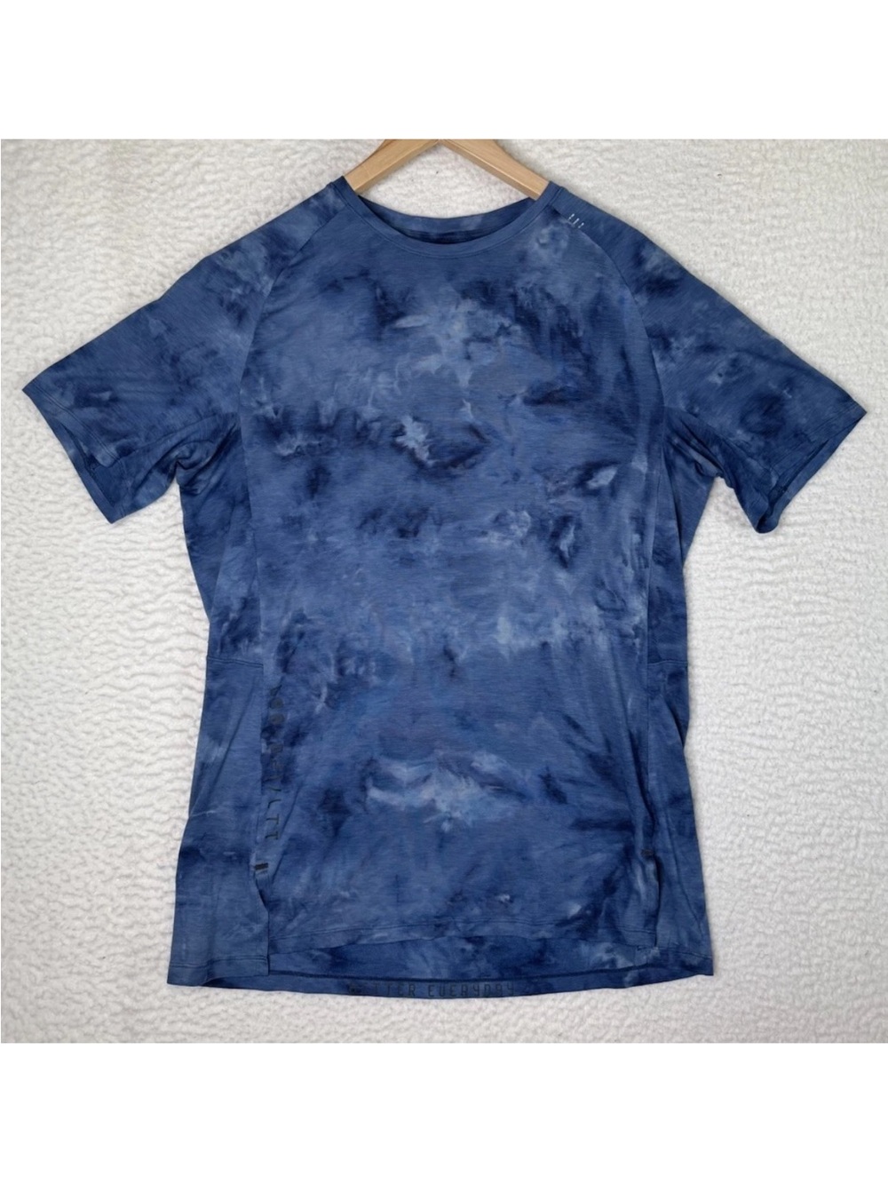 Lululemon Always Agile Short Sleeve Shirt Diamond Dye Navy Men's Size Large - Picture 2 of 10